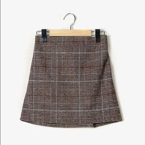 Retro A-Line Plaid Mini Skirt
